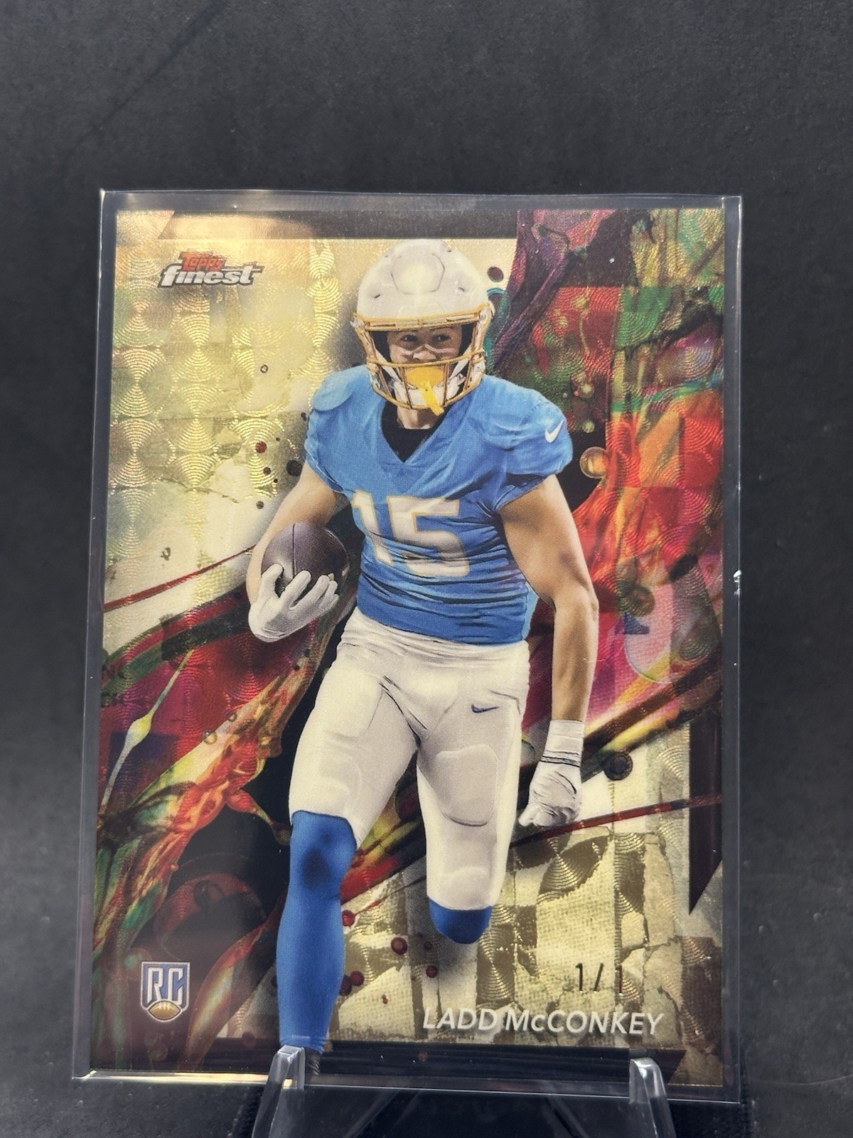 2024 Topps Finest #86 Ladd McConkey Rookie RC Common SuperFractor 1/1