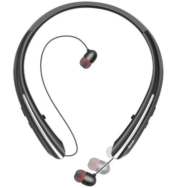 Bluetooth Headphones Neckband Retractable, Wireless Earbuds 