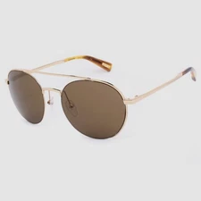 Lanvin SLN113 Unisex Gold Rounded Aviator Metal Sunglasses Shades 54-19-145