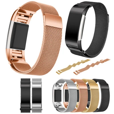 Stainless Milanese Magnetic Loop Band Strap For FitBit Charge 2 Watch Wristband