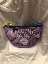 NWT Clear Pouch No Boundaries Purple Says Call Me On My Shell Sku WR24 12x9