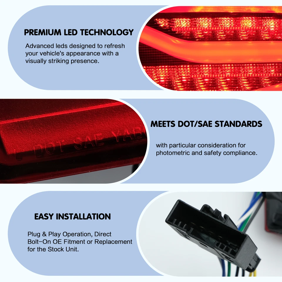 Luces traseras LED completas VLAND para BMW Serie 3 2012-2018 F30 F35 F80 M3 lente roja Foto 3 de 4