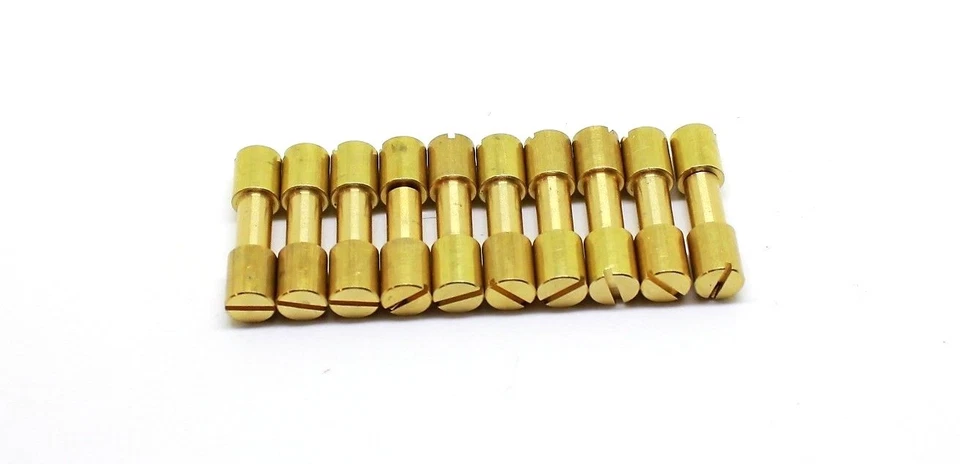 MARKENLOS Corby Niete 1/4 (6,35 mm) 10 Stück Schlitz Messing für Messerbau Schraubniete