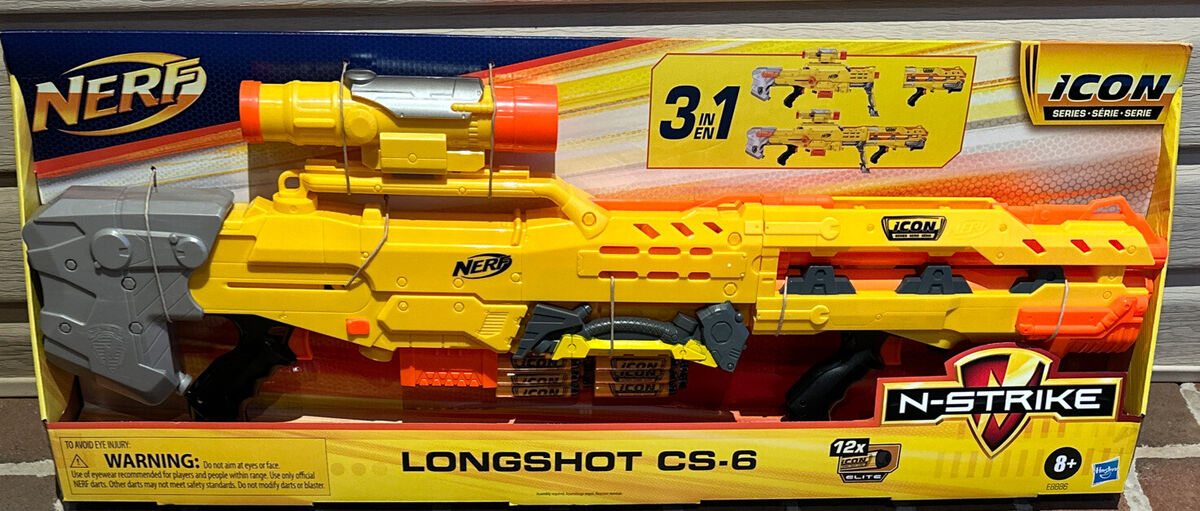 NERF N-Strike Icon Series Longshot CS-6 3 BLASTERS IN 1 