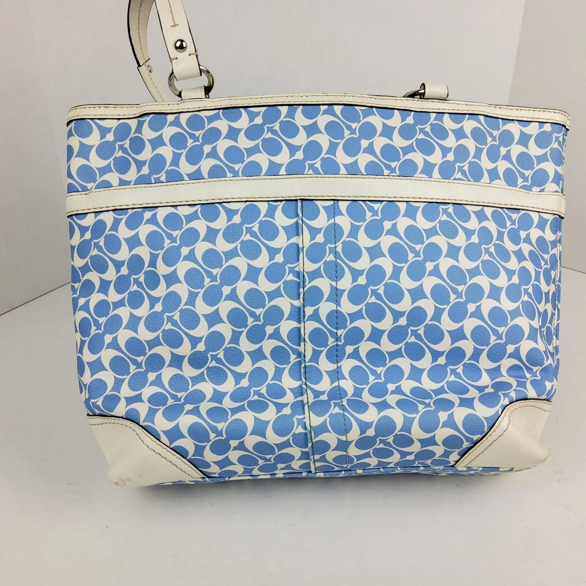 Coach purse blue and white clearance