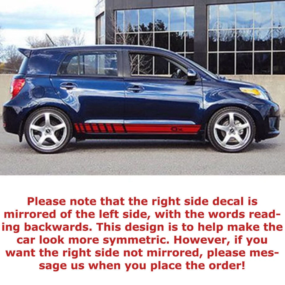 2X Multi Color Graphics Strip Auto Racing Vinyl Decal Sticker for Scion xD Car - Image 2 of 4