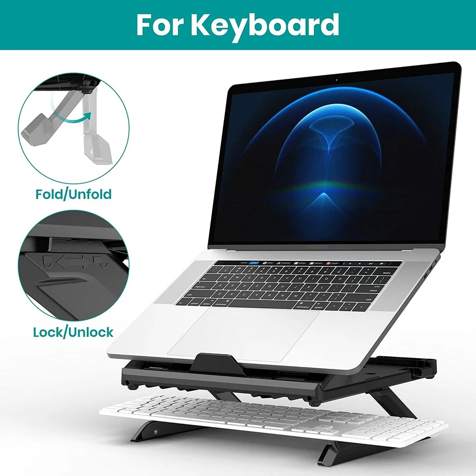 Laptop Holder Built-in Folding Legs&Phone Holder Portable Ergonomic Laptop Eleva - Image 3 of 4