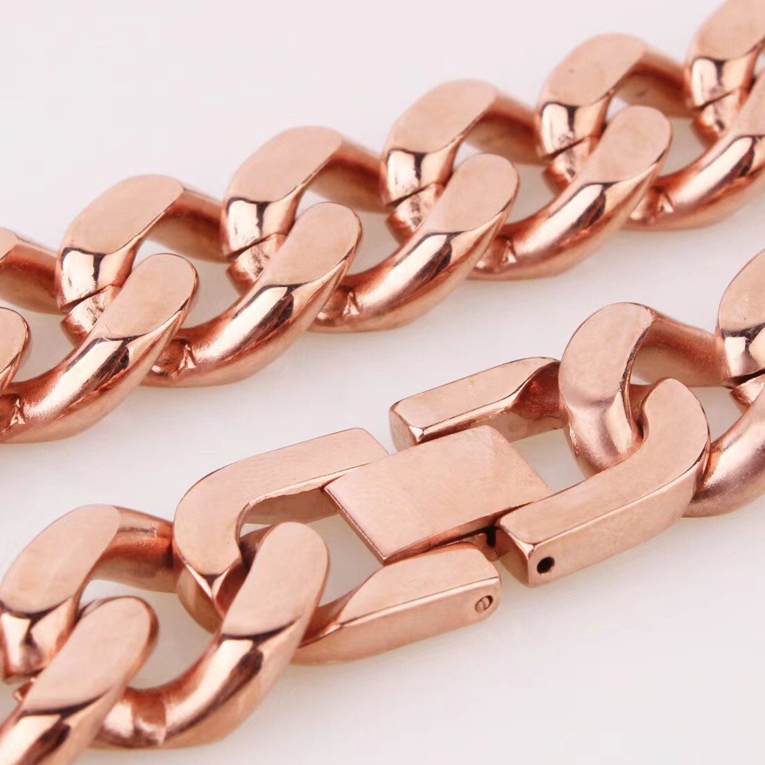 Men Necklace Pure Copper Magnetic Necklace Cuban Chain Curb Link  Heavy Necklace