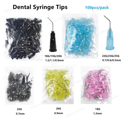 Dental Pre-Bent Flowing Syringe Irrigation Needle Tips Gauge For Dental Etch