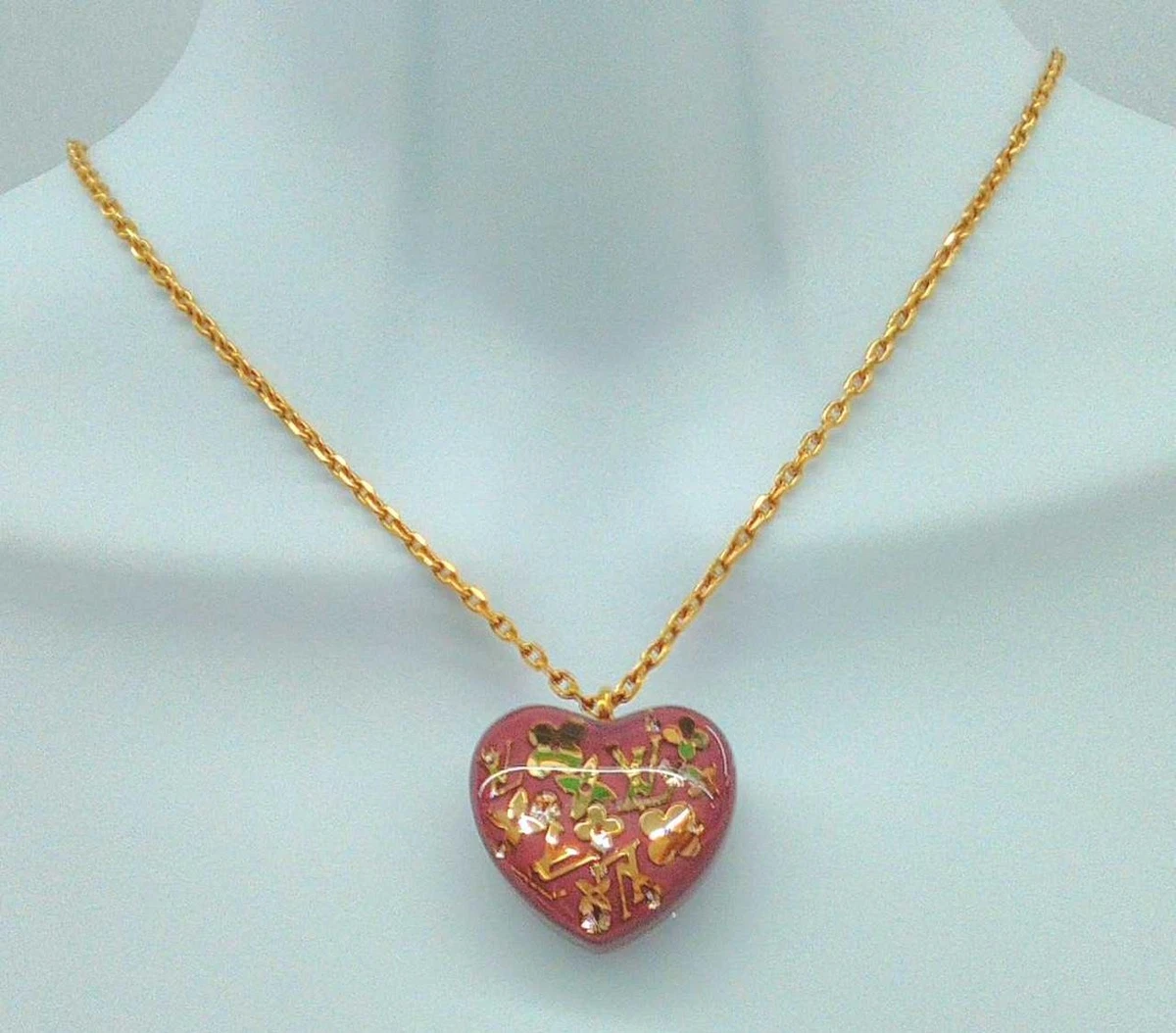 Louis Vuitton Louis Vuitton Red Heart Shaped Inclusion Pendant