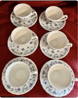 Myott Finlandia- 6 Cups & Saucers - Vintage ENGLAND (12-pc Set) | eBay