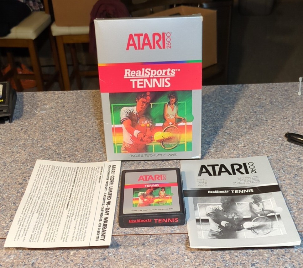 Jeu Vidéo RealSports Tennis Pour Atari 2600 / 7800 - Cartouche Originale - État Correct