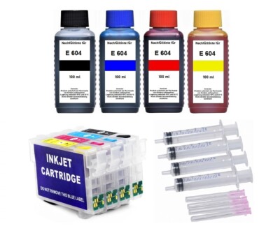   Nachfüllbare Patronen 604 XL + 400 ml Nachfülltinte für Epson XP-2200 XP-2205