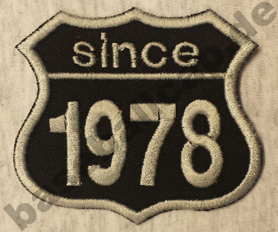 Patch Aufnäher Jahreszahl since 1978 Biker Hot Rod Custom 