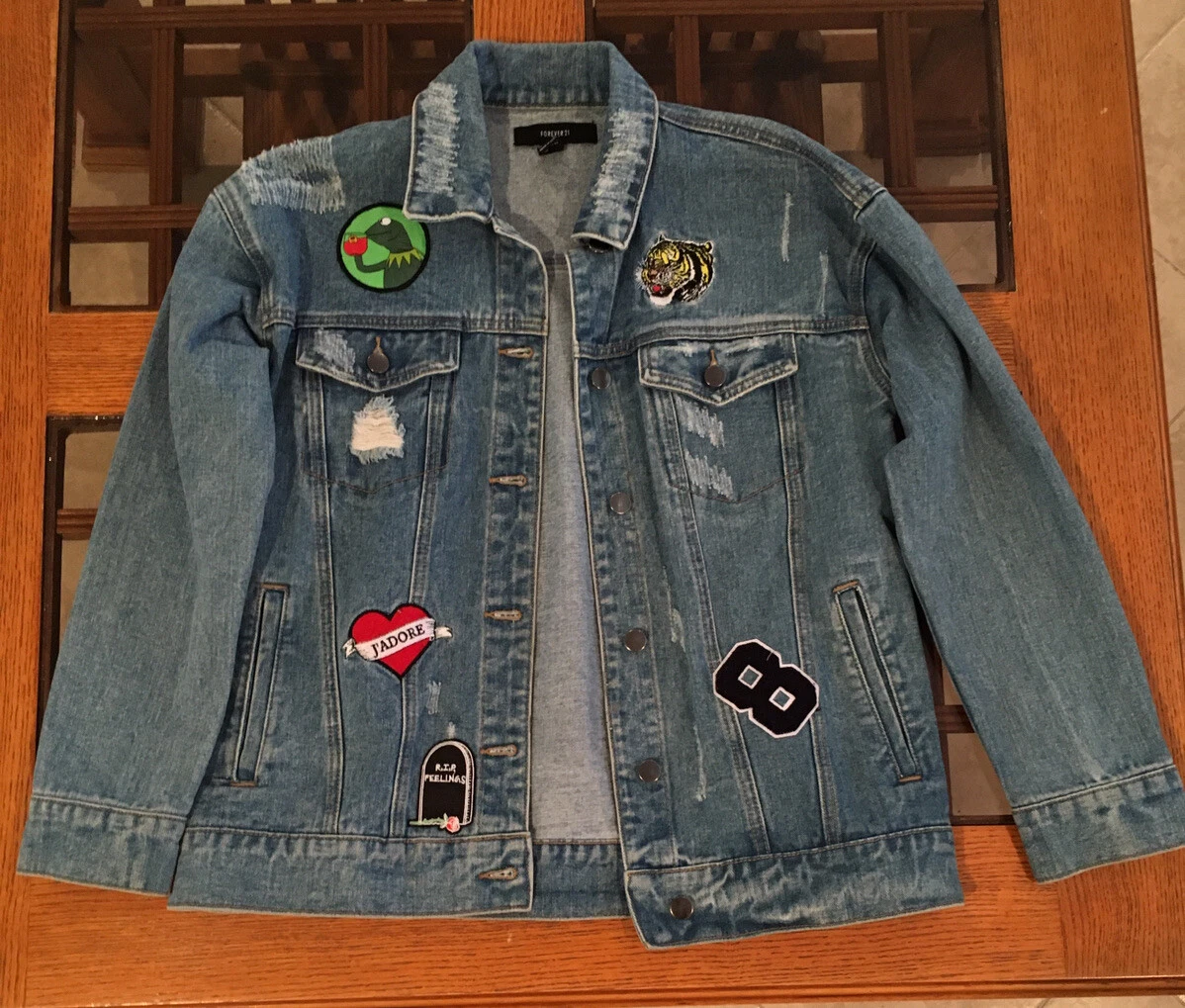 Details 123+ forever 21 oversized denim jacket latest