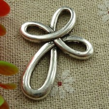 Free Ship 44 pcs tibetan silver cross charms pendant 37x28mm L-1566