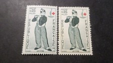 VARIETE' FRANCE 1963 timbre 1401a PAPIER TEINTE' CROIX ROUGE neufs** MNH EX2
