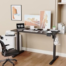 24" x 55" Black Standing Desk, Adjustable Height, Cable Mana