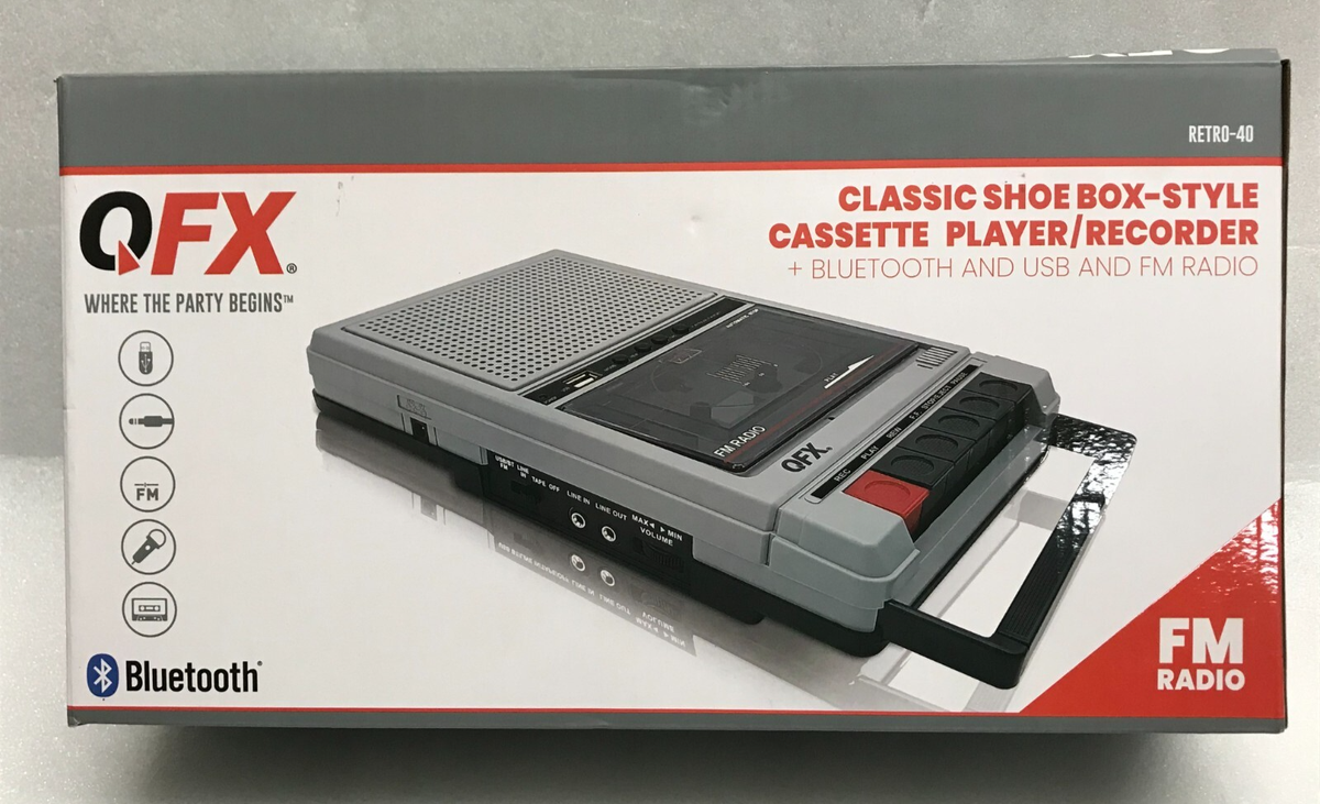 QFX RETRO SHOEBOX - Bluetooth対応 Amazon.com: QFX RETRO-39 Portable Shoebox Cassette Tape