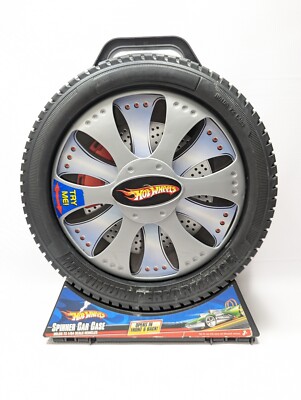 Hot Wheels Spinner Car Case Holds 72 Hot Wheel Cars Opens Front & Back with cars
