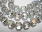 25 Crystal Apollo with Silver Cathedral Czech Glass 8mm beads
