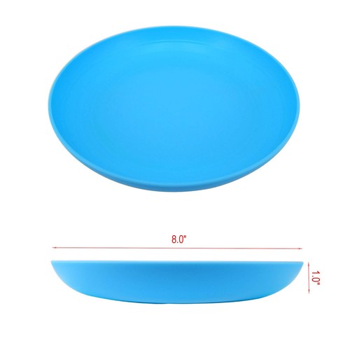 8 inch Plastic Plates Reusable, Unbreakable Plastic Dinner Plates set of 6, B... - Picture 7 of 8