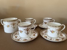 Aynsley England Fine China Demitasse Cups & Saucers Set of 4 Floral Espresso
