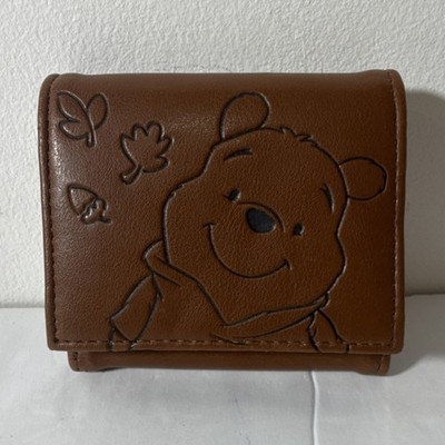 Pooh Winnie the Pooh Brown Small Disney Wallet Embossed Design ID Window