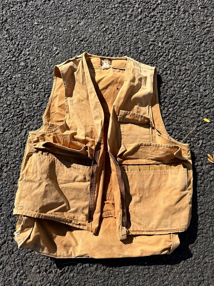Vintage 1950s Ideal Hunting Vest Medium Game Pouch, Pockets - Distressed - Image 4 of 4