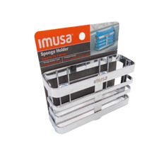 IMUSA Chrome Sponge Holder w/ Strong Suction Cups Kitchen Sink New