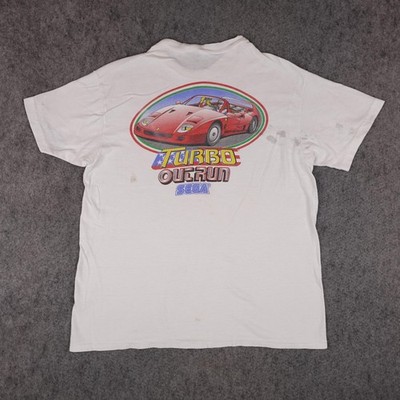 Vintage Turbo Outrun Sega Shirt Mens Large Arcade Racing Video Game Promo 80s