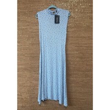 Blue Pretty Little Thing Midi Dress Size 12 Blue Cotton