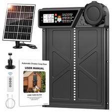 Large Automatic Chicken Coop Door, Aluminum Automatic Chicken Door with LCD D...