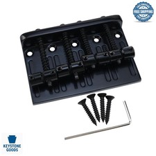 Conductive Black 4-String Electric Bass Bridge with Stainless Steel Saddles ...