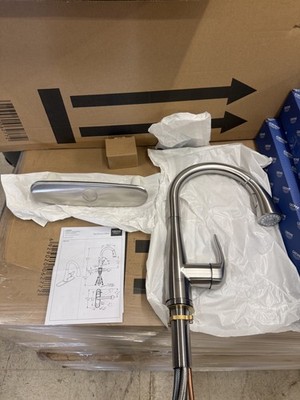 GROHE Elberon 30211DC1 Single Handle Pull-Down Kitchen Faucet Super Steel