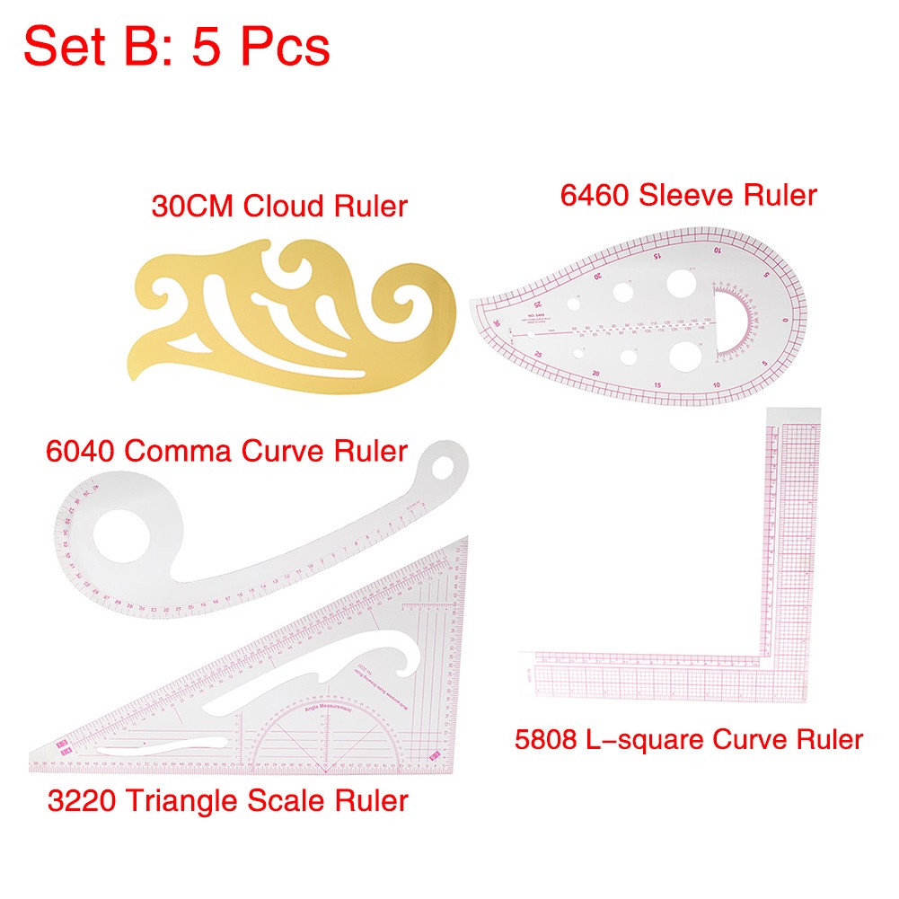 Soft French Curve Ruler Kit Patchwork Ruler Measure Dressmaking Drawing Template