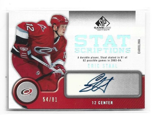 05-06 SP Game Used Stat Scriptions /81 Eric Staal ST-E