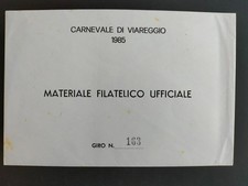 CARNEVALE VIAREGGIO 7 BUSTE MATERIALE FILATELICO UFFICIALE DAL 1984 AL 1990