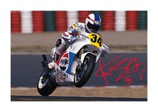 Kevin Schwantz mounted reproduction autographed A4 poster choice of frame