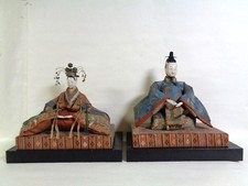 Edo Period Kyoho Kokin Hina Doll Emperor Empress Pair Antique Festival Display