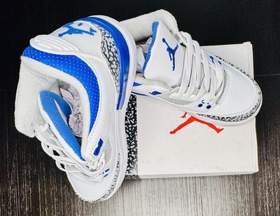 Jordan 3 White Blue Youth Size 1 #Sneakers #Basketball Shoes