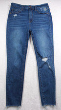 Judy Blue Jeans Womens Size 11/30 Blue Skinny Fit High Rise Stretch Embroidered