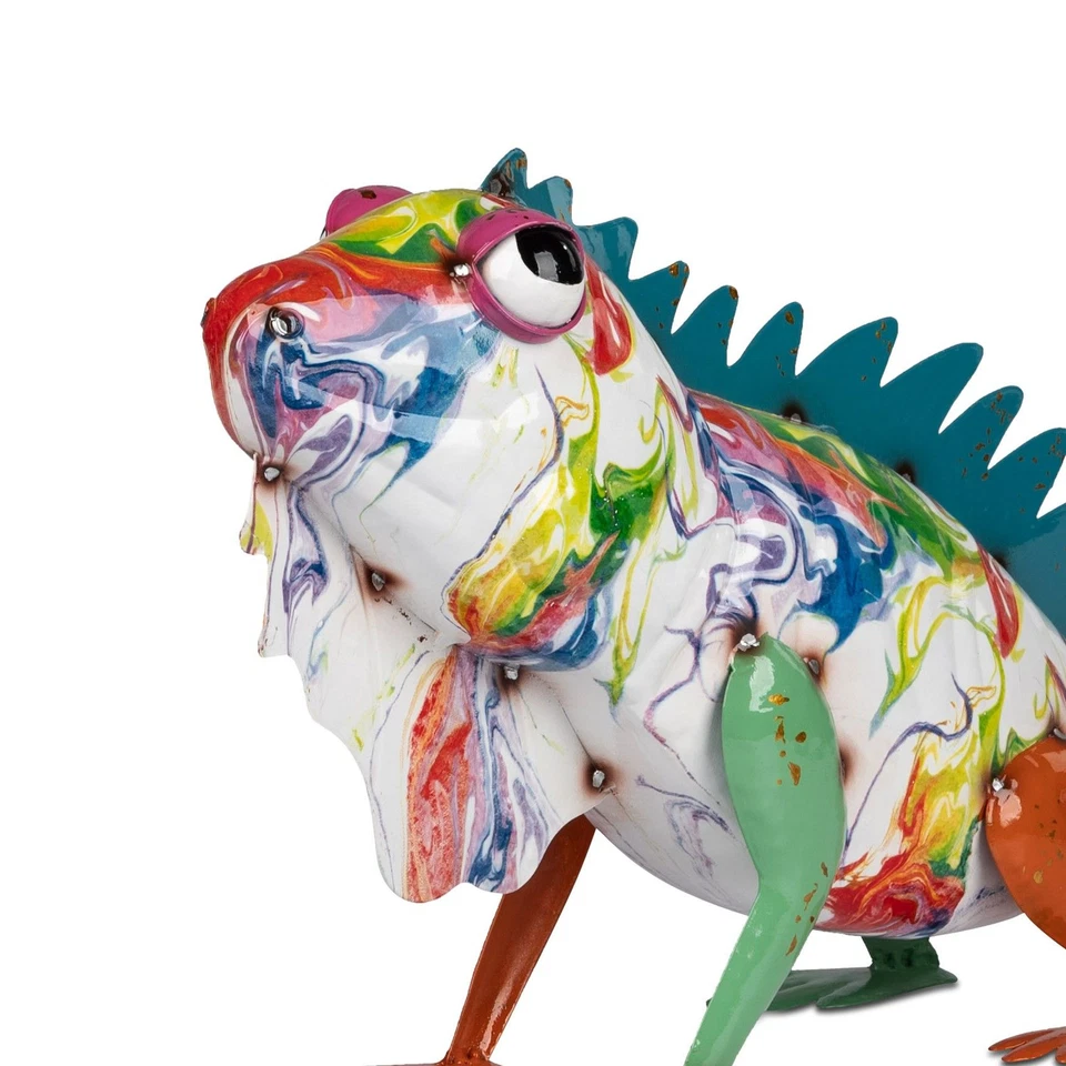 Dekofigur Eidechse Leguan STREET ART L. 61cm aus Metall Formano Garten S25 - Bild 2 von 2