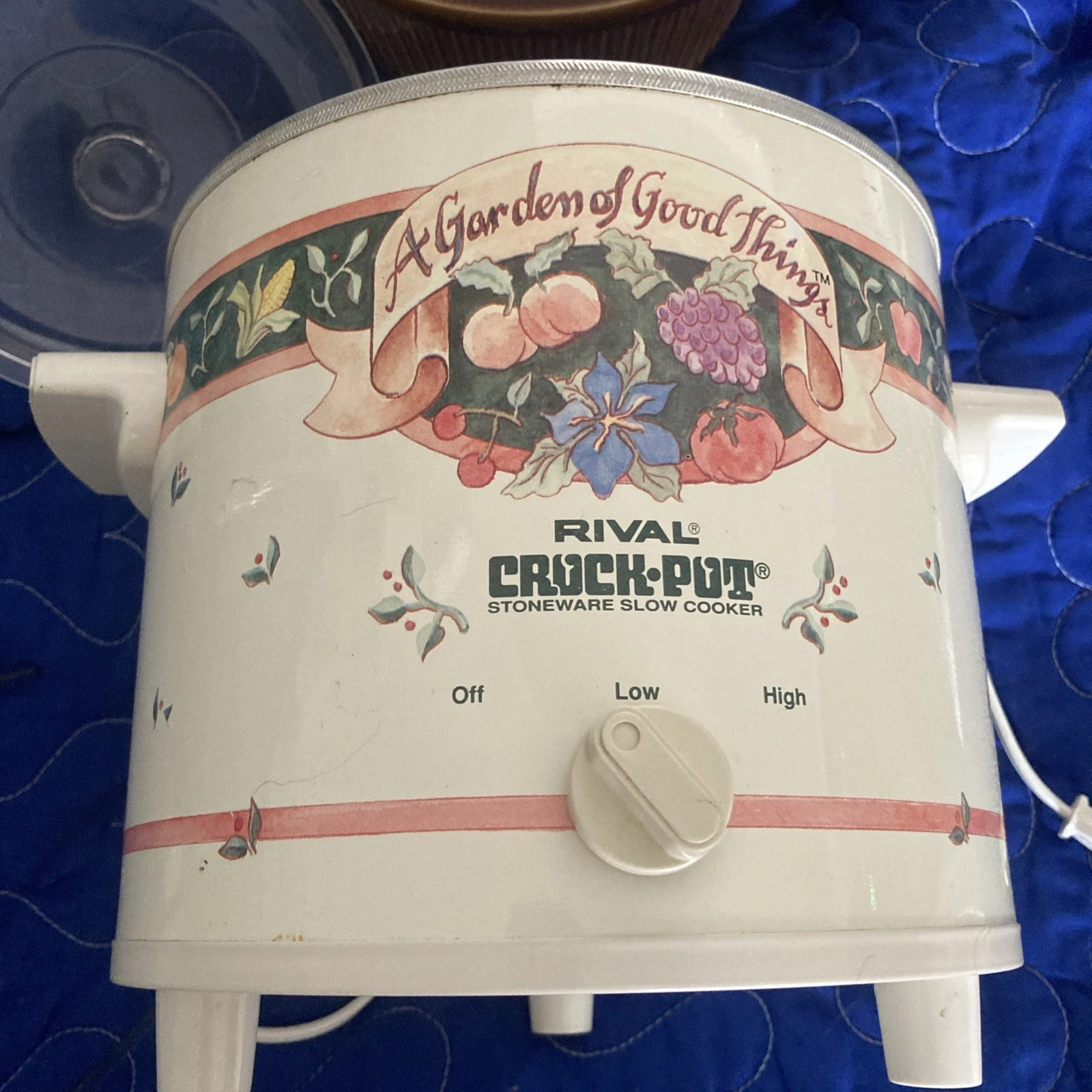 VTG Rival Crock Pot 3150/2 Slow Cooker 3.5 Qt. "A Garden of Good Things" CLEAN