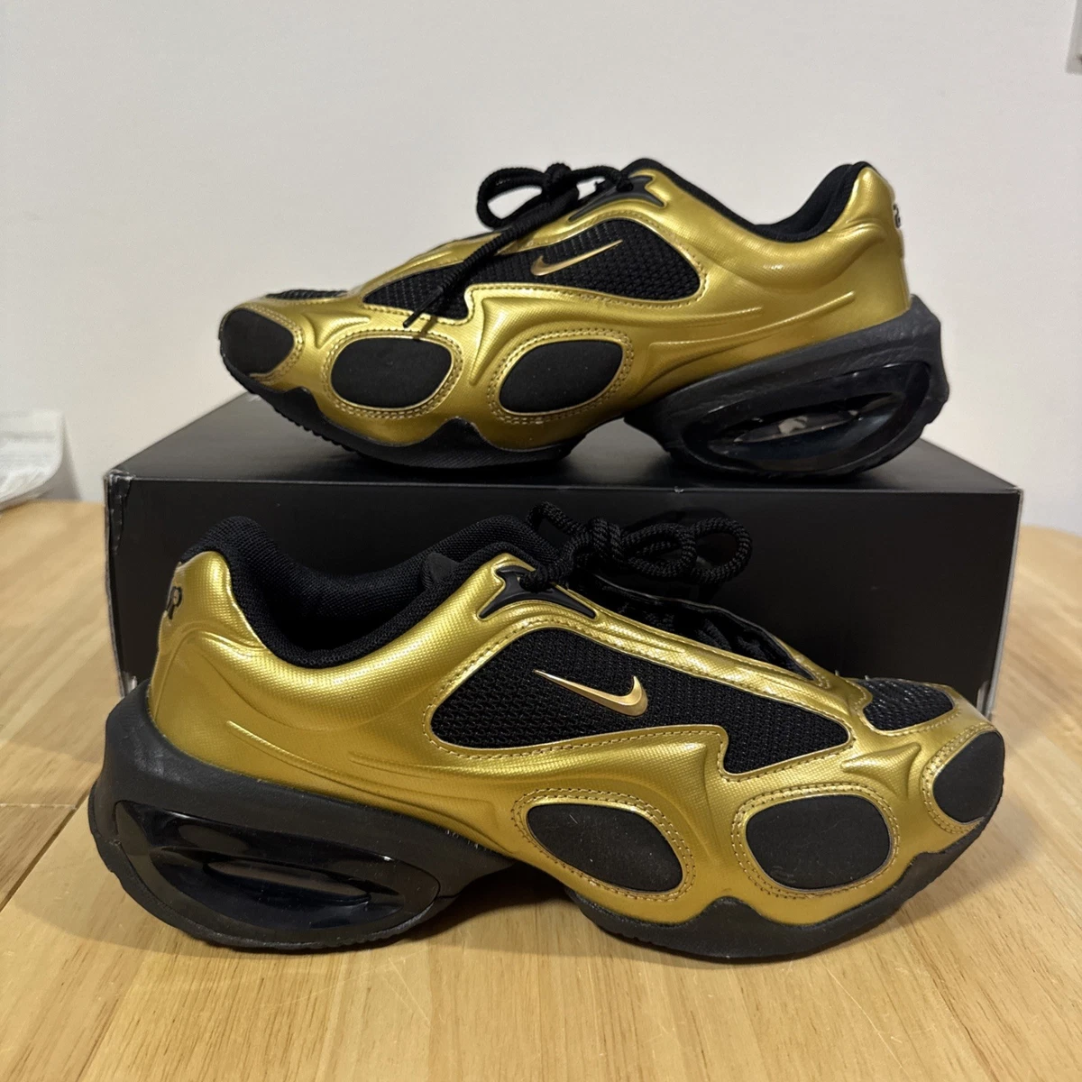 Nike Air Max Muse Metallic Gold Black W for sale | eBay