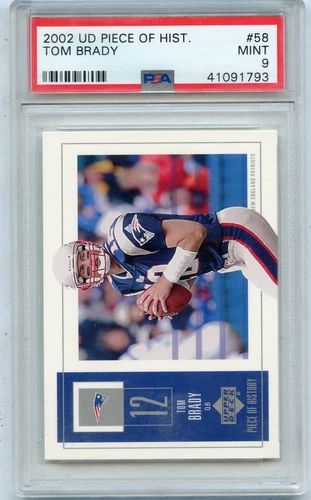 2002 U.D. PIECE OF HISTORY #58 TOM BRADY, NEW ENGLAND PATRIOTS - PSA 9 (91793)