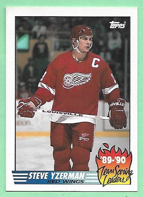 1990-91 Topps Hockey Steve Yzerman #19 Red Wings - '89-90 Team Scoring Leaders👍