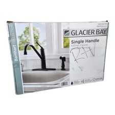 Glacier Bay Barnhart 1-Handle Kitchen Faucet Side Sprayer Matte Black High Arc