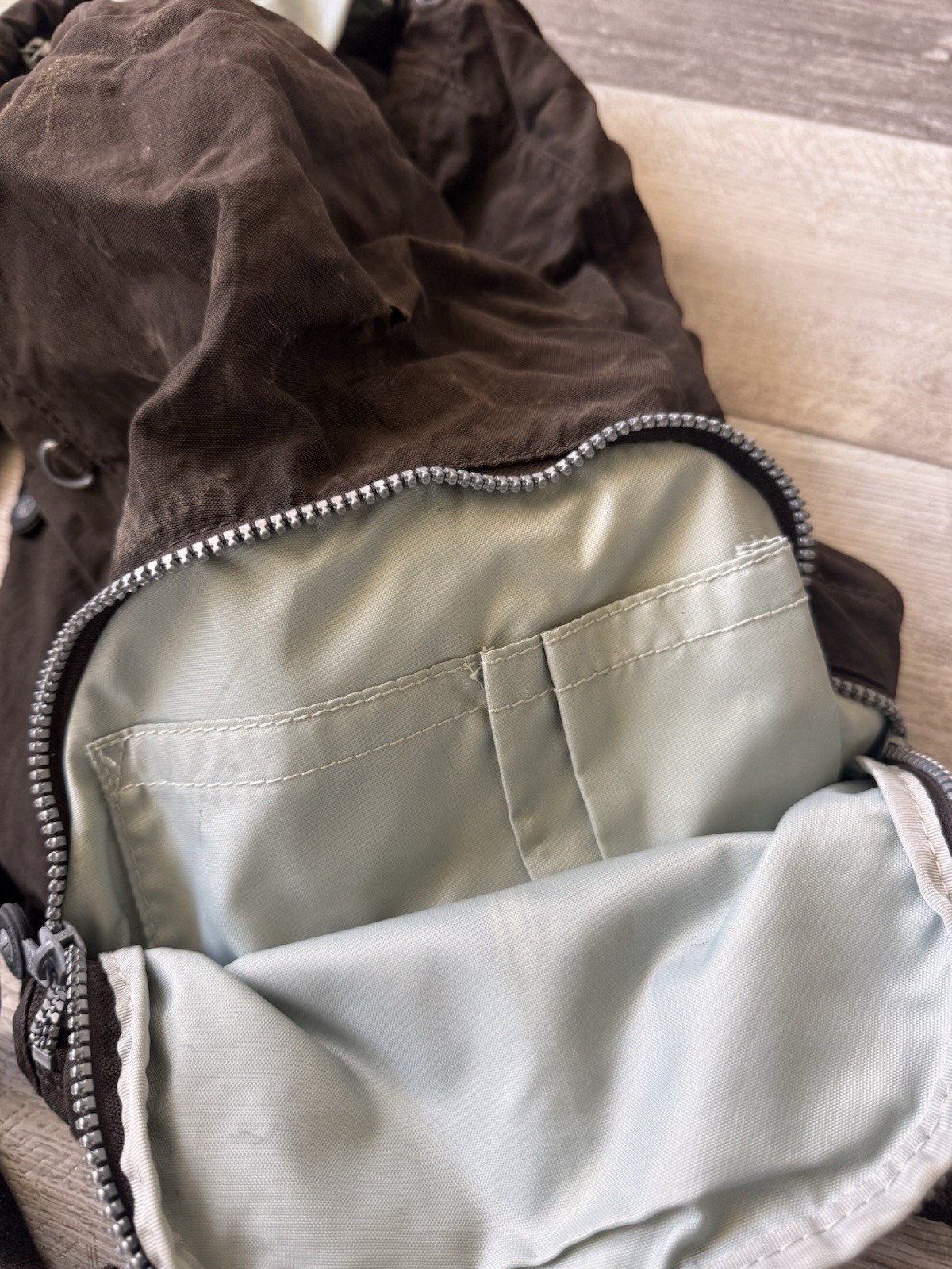 Kipling Brown Nylon Backpack Drawstring Flap Styl… - image 13