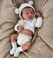 Reborn Baby Puppe Vollsilikon 50Cm Lebensecht MäDchen Silikonpuppe Mit Haaren